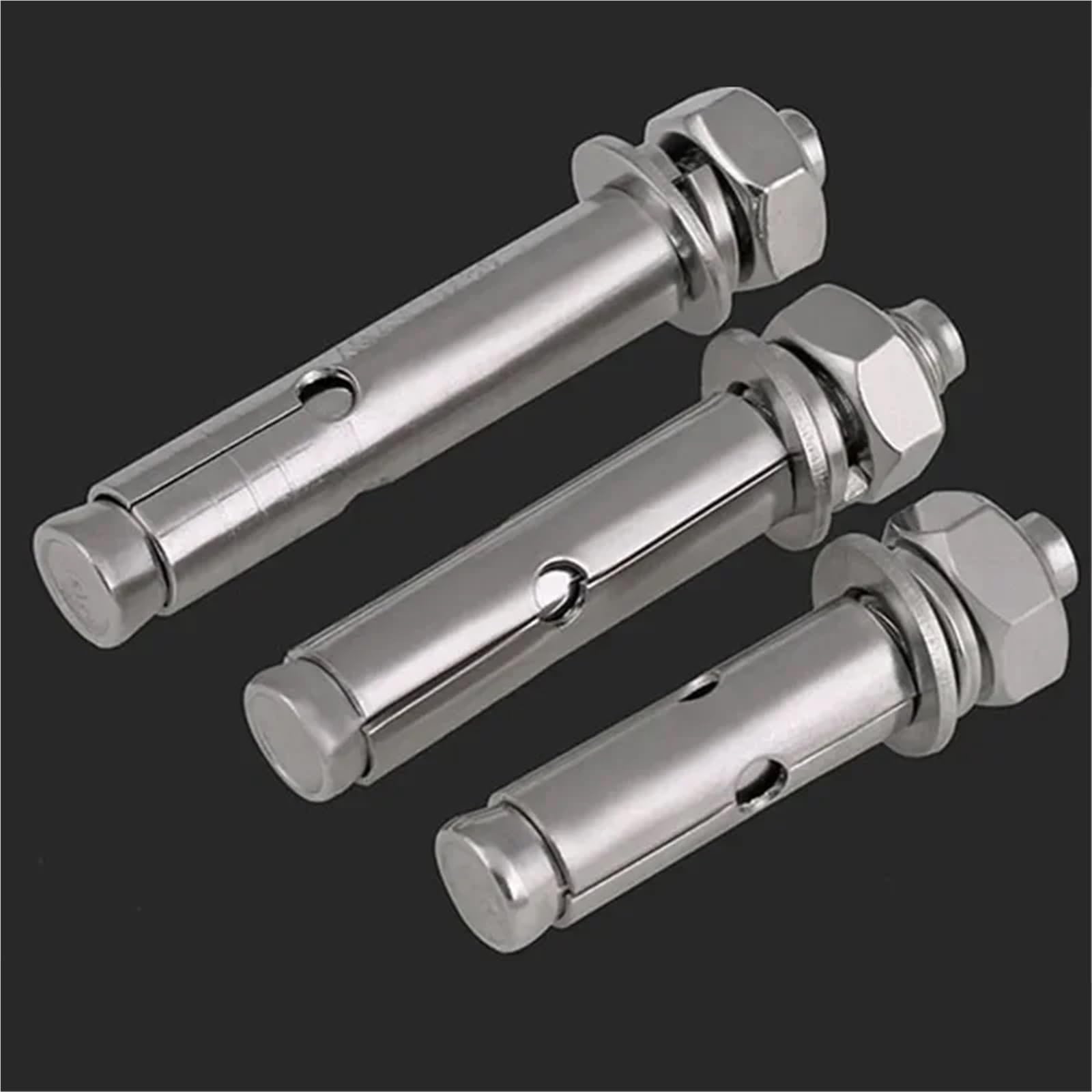 Tacos de expansión Tornillos y pernos de anclaje hormigón con cabeza hexagonal acero inoxidable M10 316(M10X70mm-10pcs)