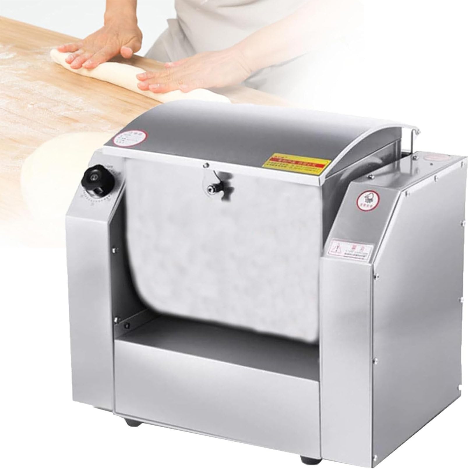 GLJTUO mixers for baking Dough Mixer Commercial Stainless Steel Machine, Commercial, 1100/1500w Stainless Steel Mixer, 90° Flip Kneading, Used in Bakeries, Restaurants, Pizzeria,5KG