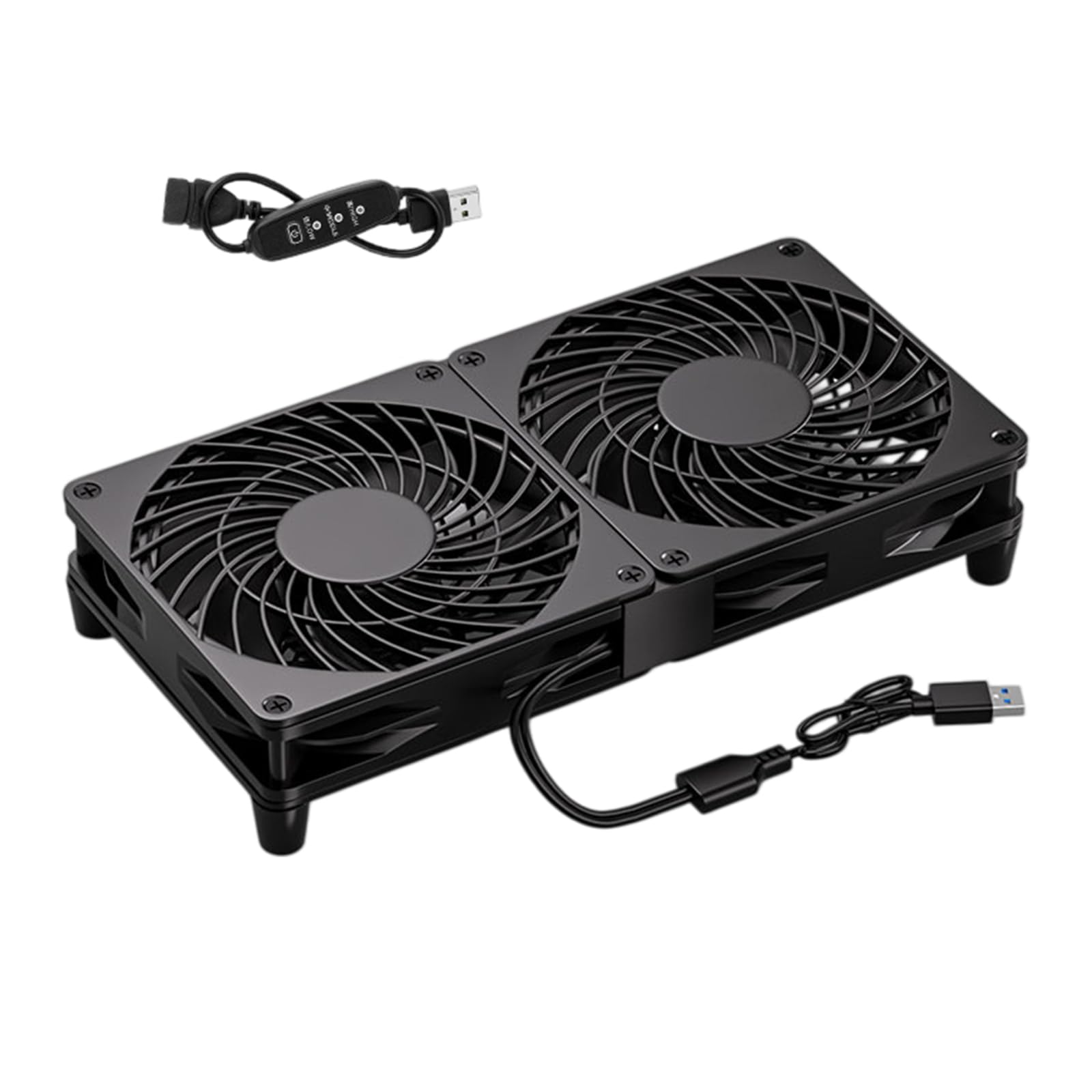 Ventilateur routeur USB 120mm boîtier décodeur TV avec interrupteur 3 vitesses - 8
