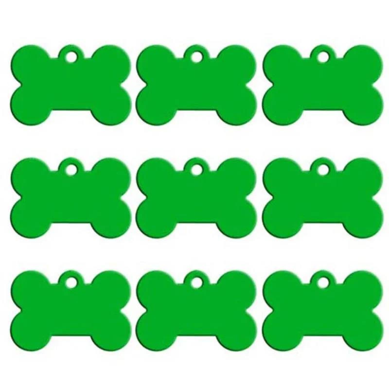 Wholesale 100PCS Aluminum Blank Dog Tag Bone Shape Dog ID Tag Pendant Pet ID Tag Nameplate,Green,38X25X1mm