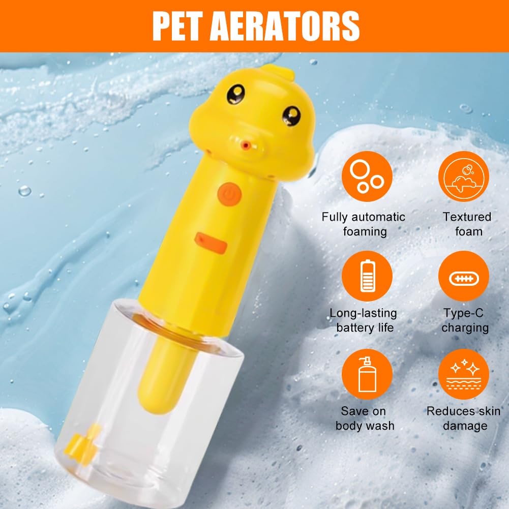 Distributeur de savon automatique pour chien, distributeur de savon en mousse pour baignoire pour chien, machine à mousse pour chien avec brosse pour chien, distributeur électrique de mousse pour
