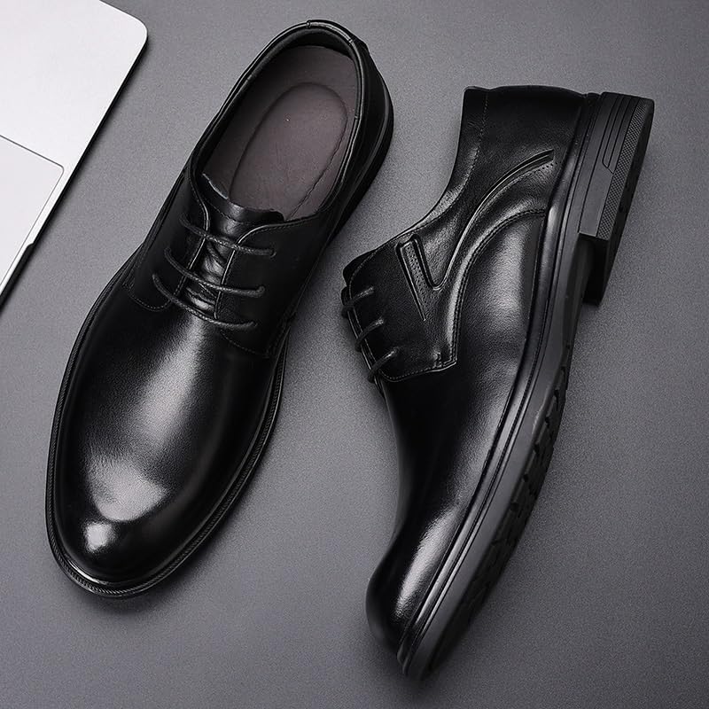 Men's Genuine Leather Dress Shoes Classic Lace Up Pointed Toe Oxfords Shoes Fashion Comfort Business Derby Shoes for Men4