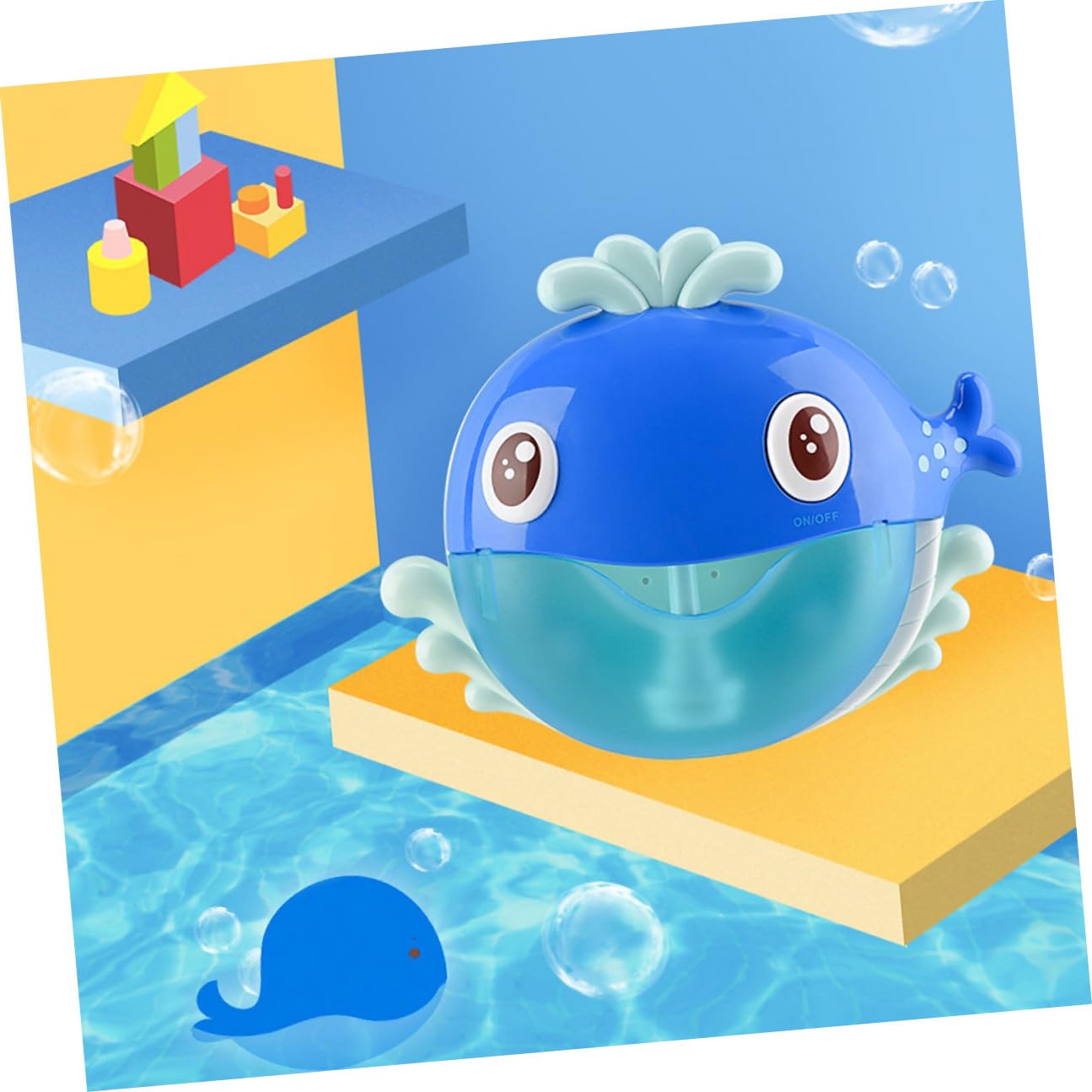 Máquina de Burbujas para Baño Infantil Forma de Ballena, Juguete de Baño de Plástico Seguro, sin Batería, Adecuado Bebés, Control Sencillo y Diseño Compacto para Diversión