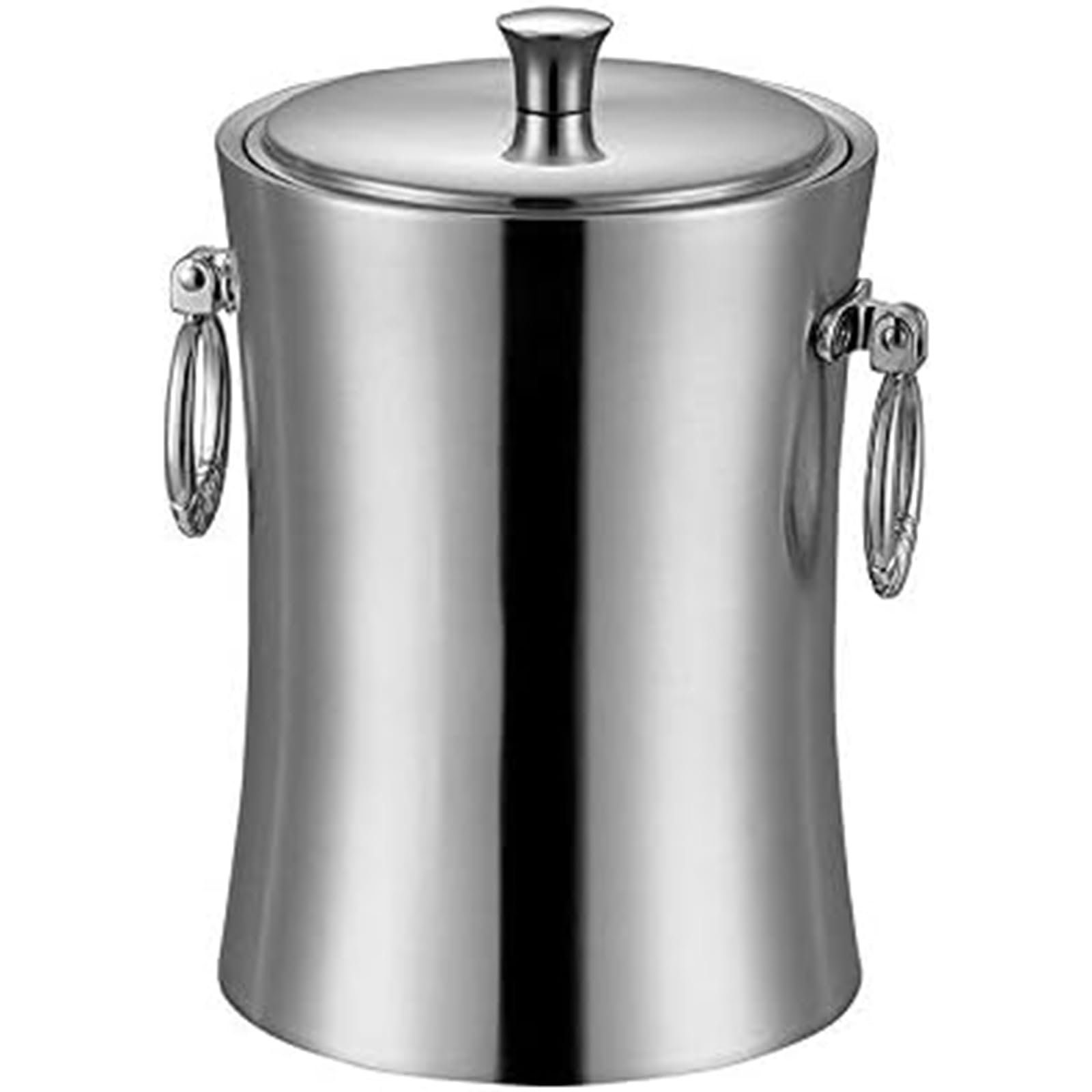 Cubitera Botella Vino Cubo de Hielo de Acero, Cubo de Metal Inoxidable de Doble Pared, Enfriador de Cerveza, champán, Botella de Vino con Tapa, Asas de Transporte, enfriadores