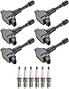 ENA Set of 6 Ignition Coil Pack and Iridium Spark Plugs 3.7 5.6 Compatible with INFINITI Nissan 370Z FX37 G37 M37 Q40 Q50 Q60 Q70 QX70 3.7L 5.6L V6 V8 Replace# UF617 90174 22448EY00A