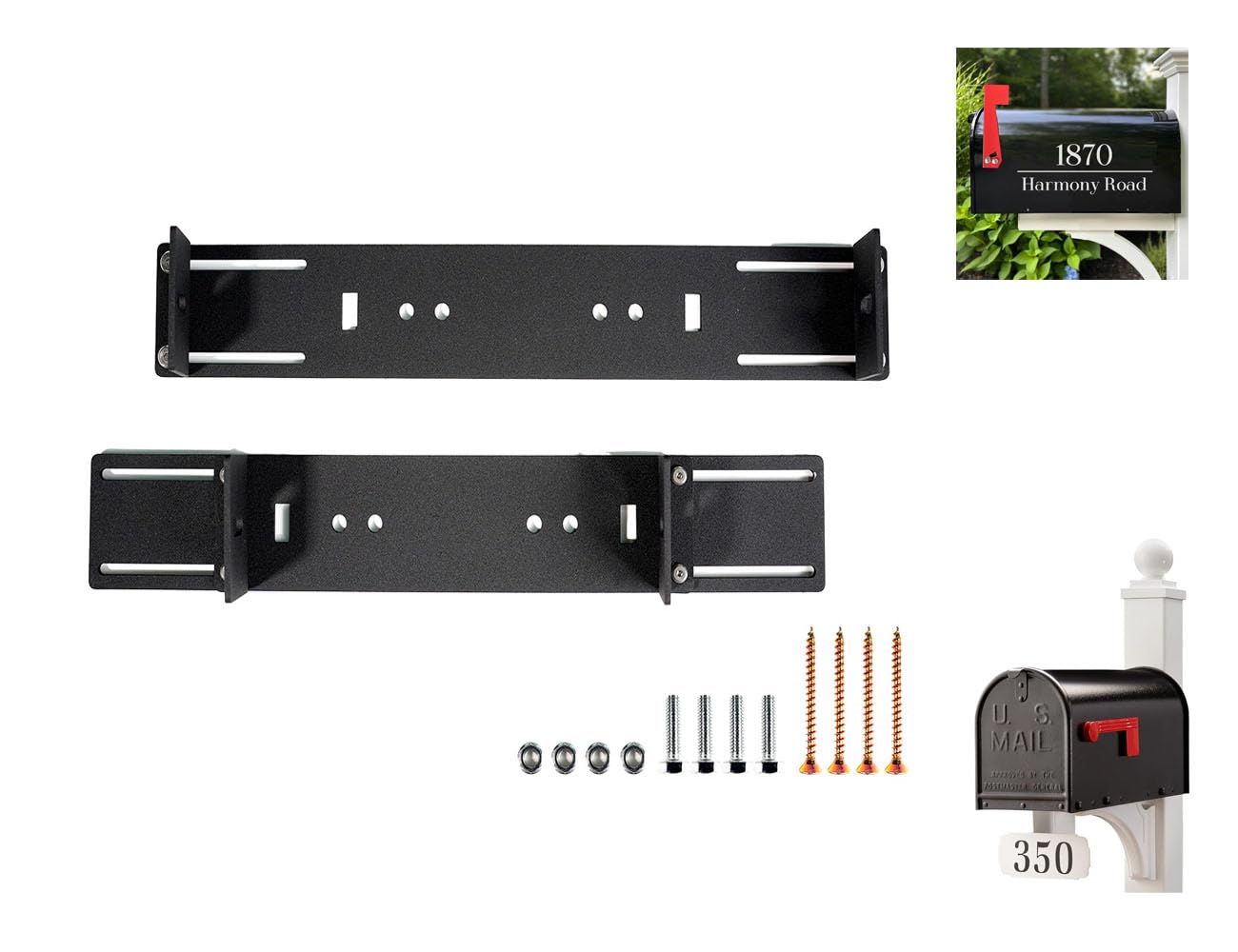 Amazon.com: HzCHSyanna Adjustable Mailbox Mounting Bracket,Carbon Steel ...