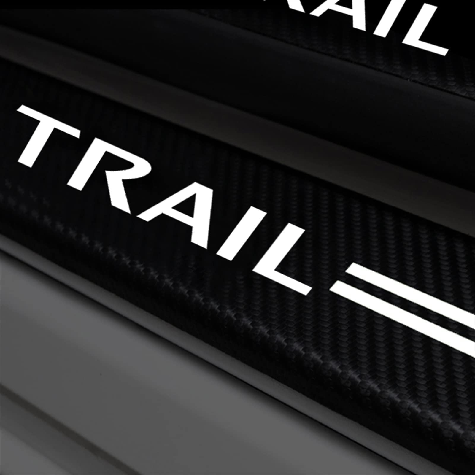 4 Pezzi Auto Fibra Carbonio Battitacco Adesivi Soglie, per NIS-San X-Trail X Trail Xtrail Car Anti-Usura Antiscivolo Kick Plates Sticker Styling Accessor,White