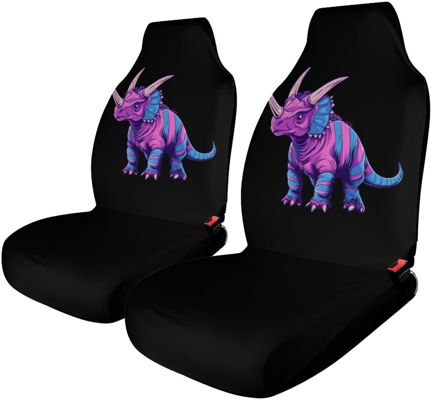 Bisexual Dinosaur Car Seat Covers Universal Car Front Seats Protector Auto Interior Accessories 2PCS