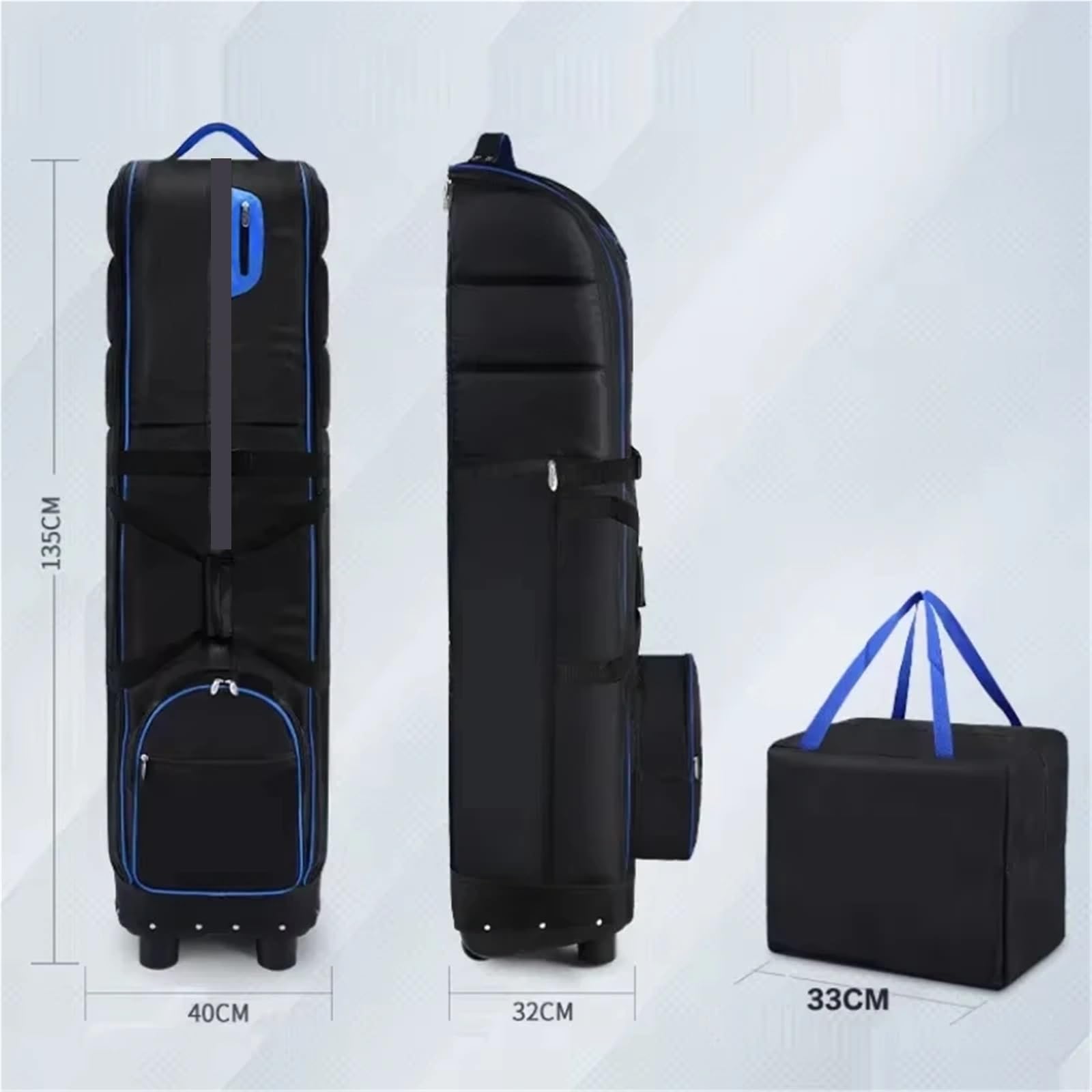 Abdeckung Golfbag Golf-Reise-Flugzeugtaschen mit Rad, verdickte Riemen, Faltbare Club-Abdeckung for Fluggesellschaften, Luftfahrt-Tasche