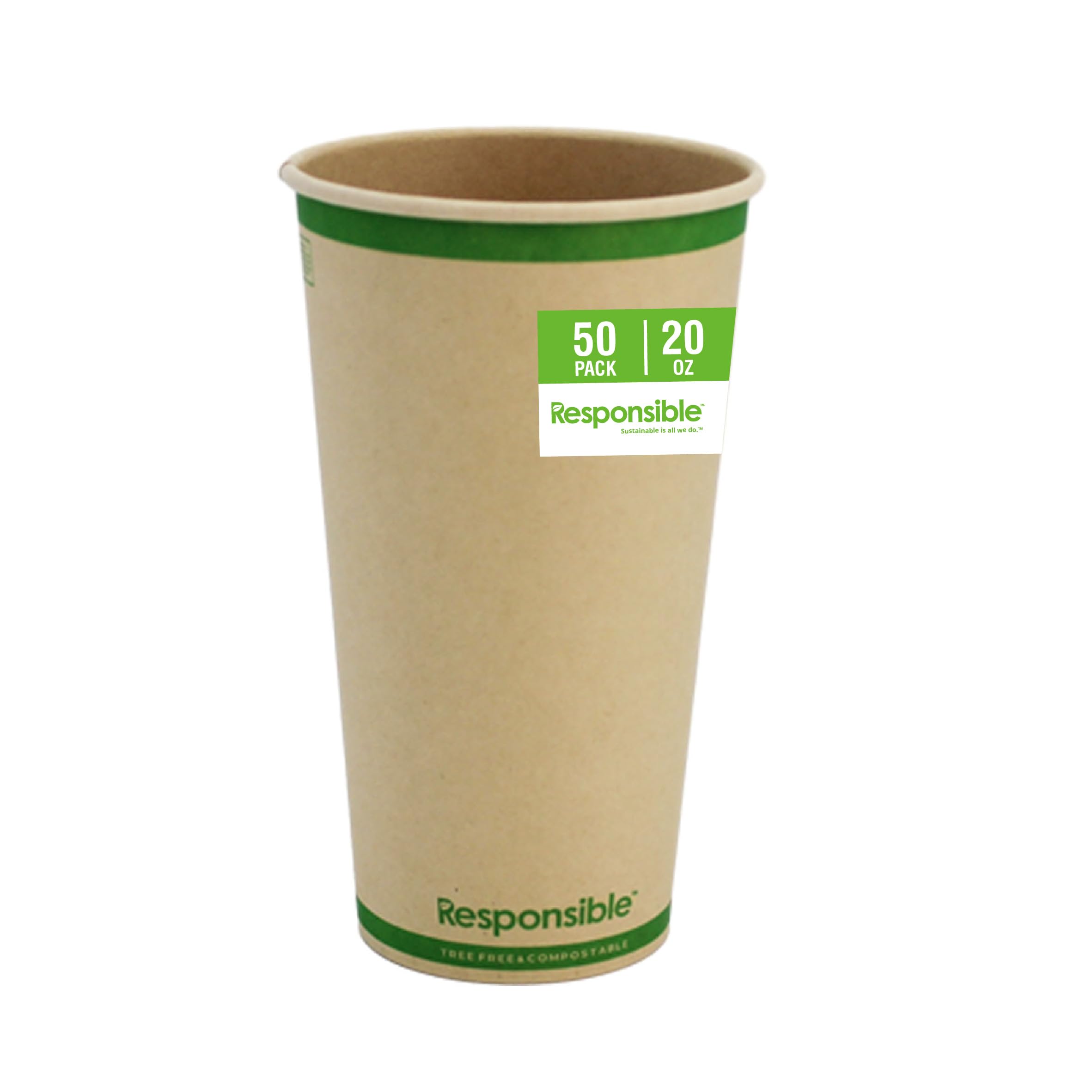 Responsible Products 20 oz (50 Count) / Natural Brown / Casual Cups