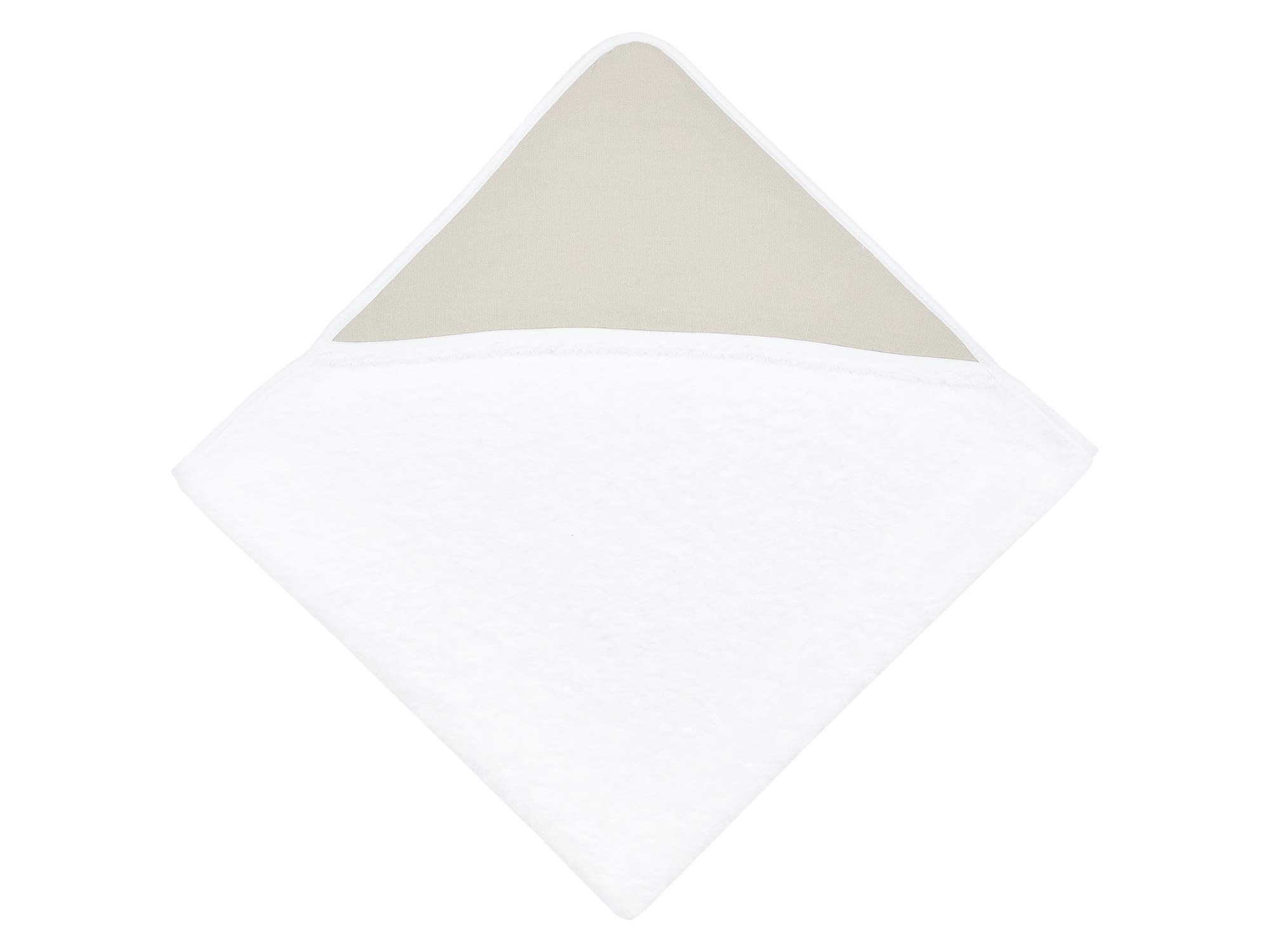 KraftKids Cape de Bain à Capuche Lin Naturel Marron Serviette de Bain à Capuche pour Bébé et Enfant en Coton 75x75cm