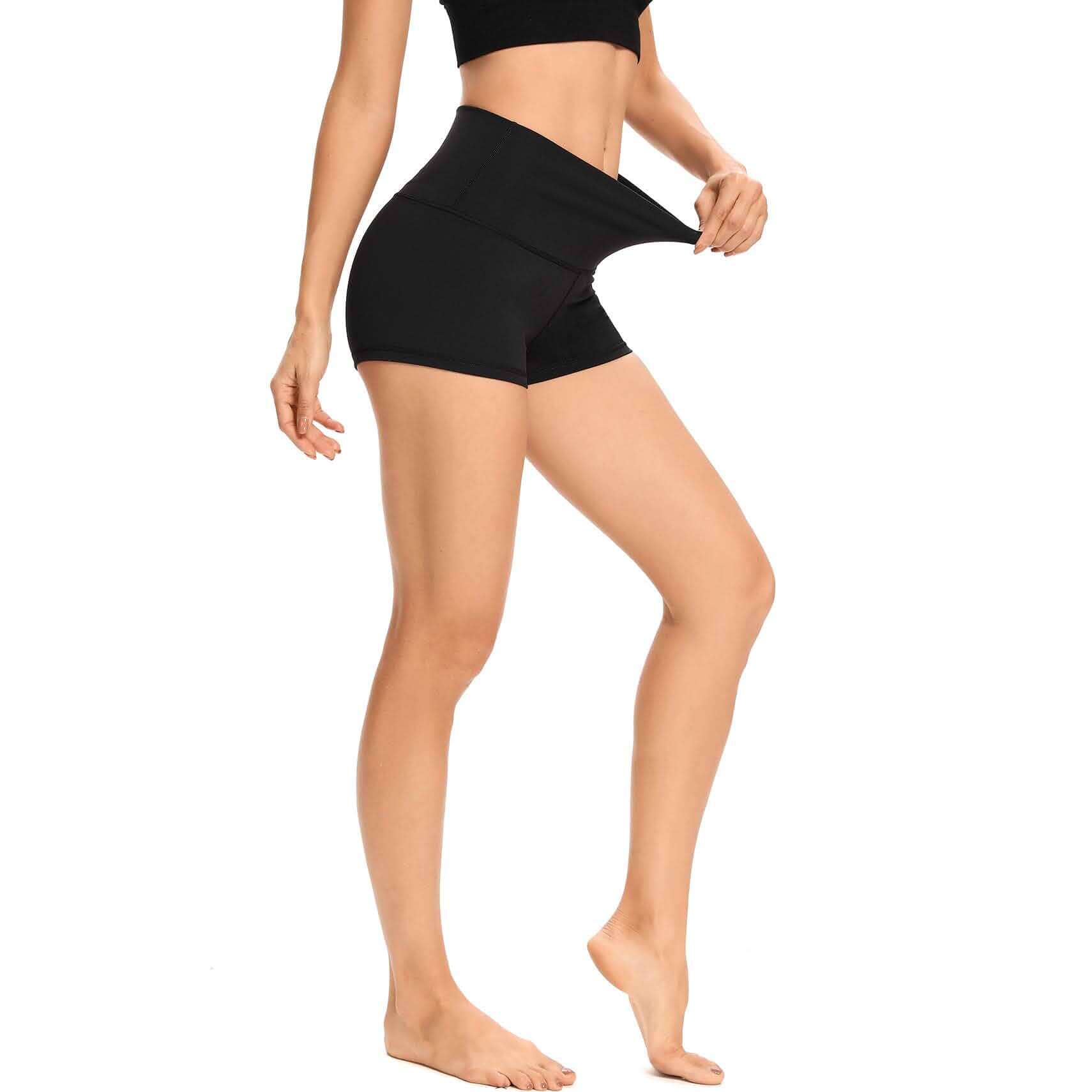 Women's 2"/7" High Waist Yoga Shorts Tummy Control Workout Running Biker Volleyball Shorts for Women with Side Pockets Fitted