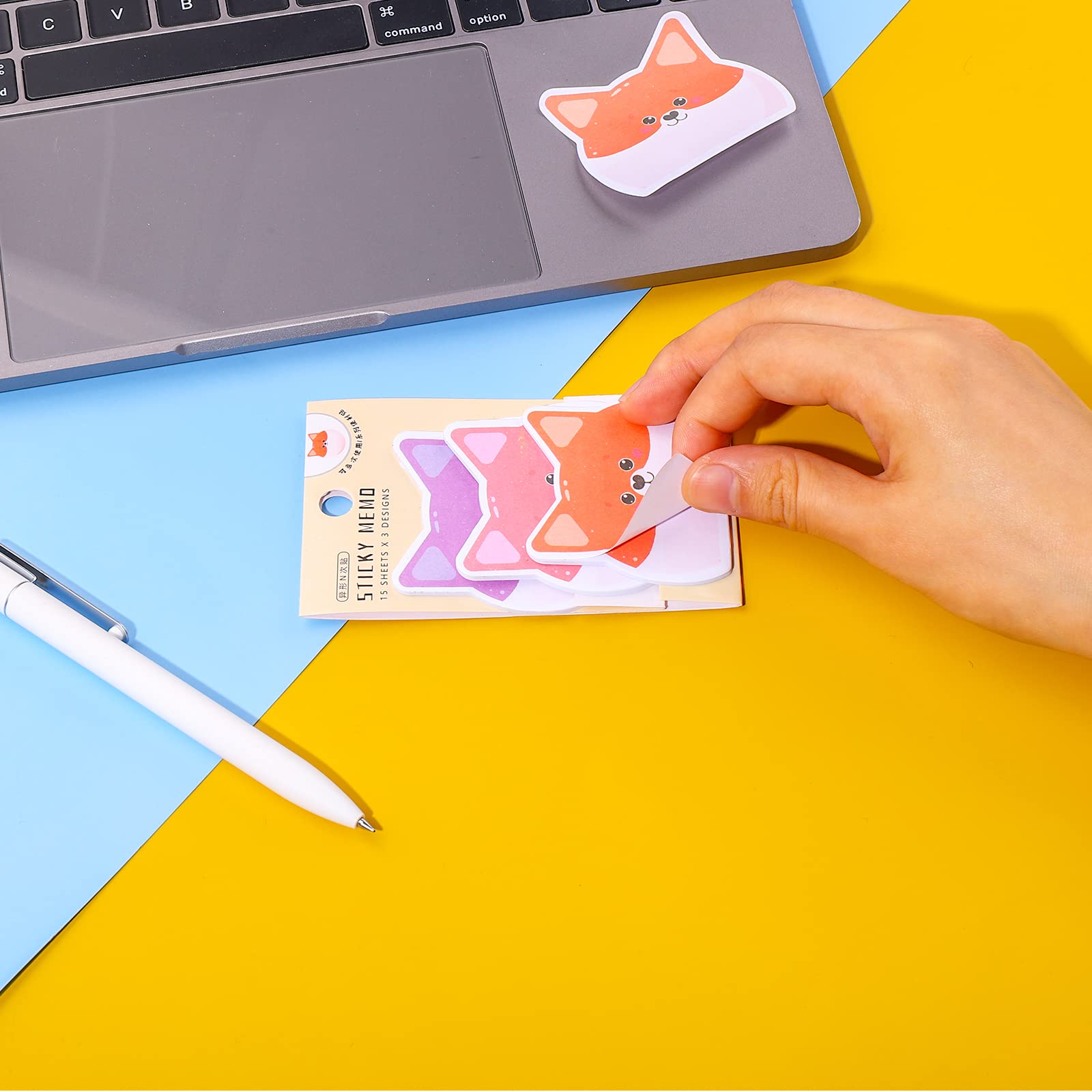 Molain Cute Sticky Notes, 6 Pack Cartoon Self-Stick Notes Cute Animal Memo Pads Cute Sticky Notes Students Home Office Gifts Tab Supplies 270 Sheets
