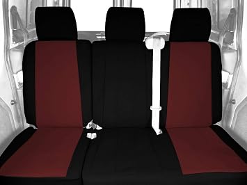 CalTrend Cordura Slip on Seat Covers, fits 1995-2005 Volkswagen Golf Rear 60/40 Split Back & Solid Cushion Water Resistant, UV Resitant, Precision Fit, Burgandy Insert with Black Trim