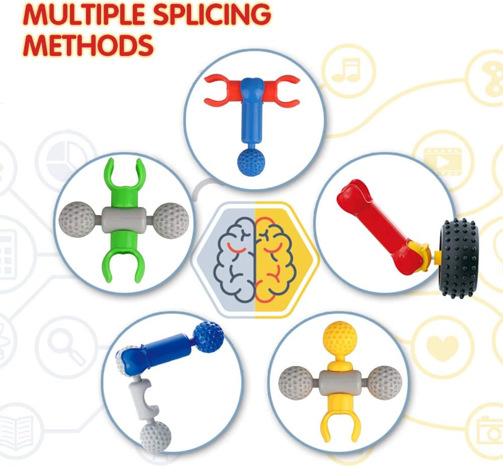 STEM Building Toys for 4-5-6-7 Year Old Boys, Building Blocks Stem Kits for Kids Toys Age 4-8 Year Old Boy Girl Creative DIY Activities Games Birthday Gifts Presents for 5 6 7 4 3 Year Olds Boys Child