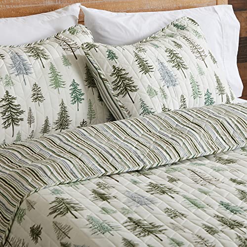 Great Bay Home 2-Piece Reversible Forest Cabin Bedspread Twin Quilt. All-Season, Comfortable, Soft Quilt Set - Truckee