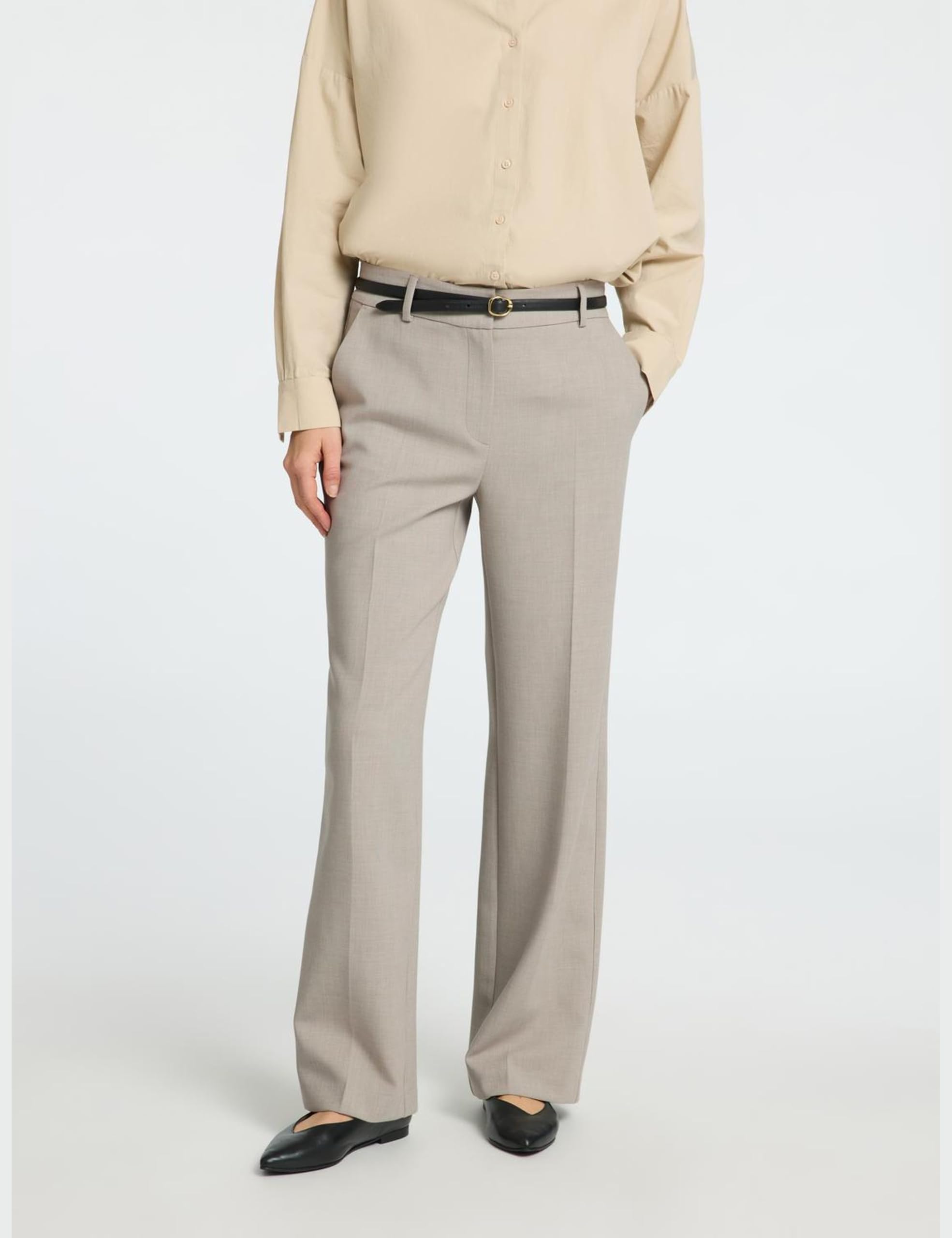 SELECTED FEMME Slfrita Mw Wide Pant Mel Noos - Slfrita Mw Wide Pant Mel Noos Kobiety