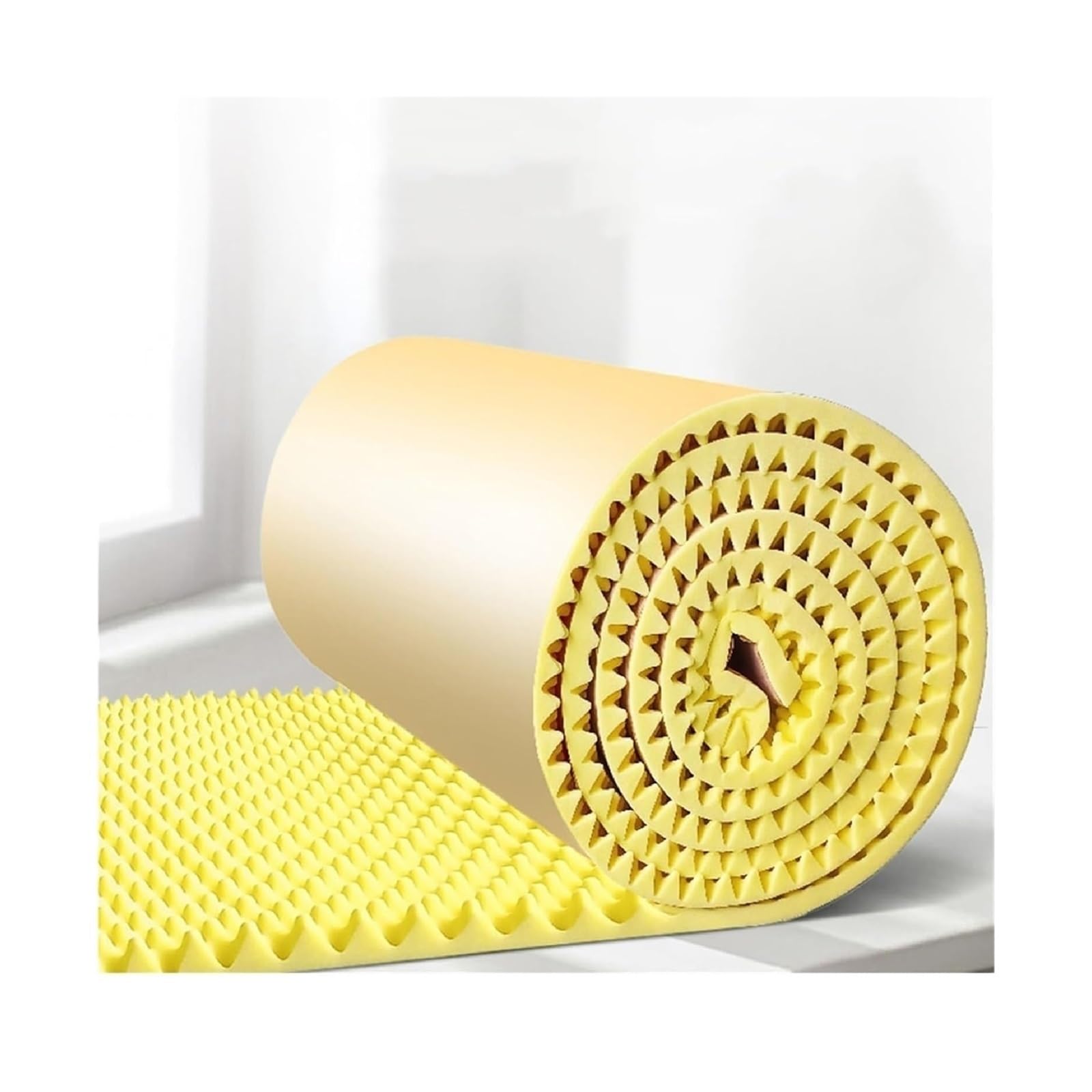 Rotolo di schiuma fonoisolante acustica, 5 m di spessore, autoadesiva, per studio, isolamento acustico, ignifugo, con cancellazione del rumore, in cotone (giallo, 25 m)