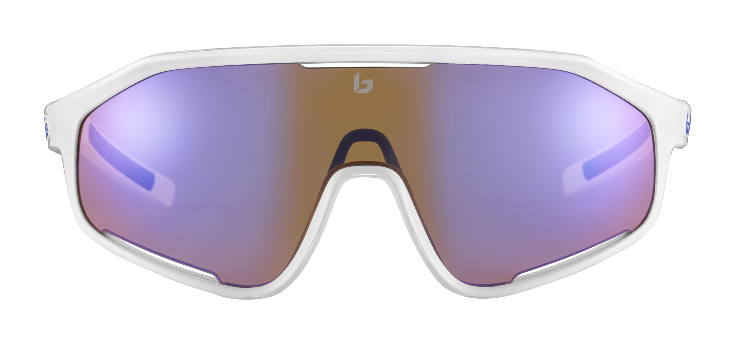 bollé - SHIFTER, biały błyszczący, brązowy niebieski kot 3, duży, okulary przeciwsłoneczne, unisex, dorosły