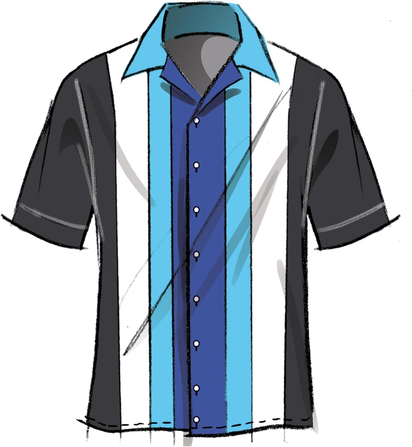McCall's M8459BB Men's Fitted Bowling Shirt Sewing Pattern Packet, Design Code M8459, Sizes 44-46-48-50-52