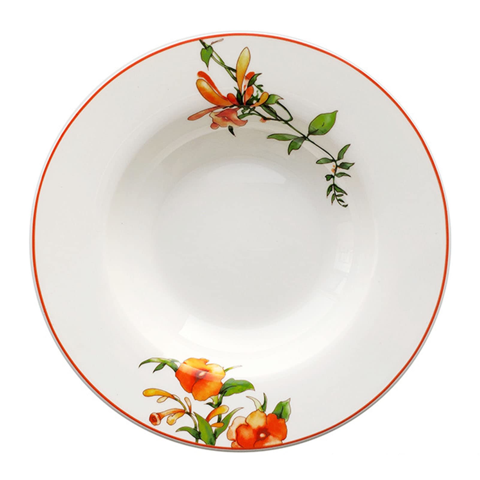 48-częściowy zestaw obiadowy Zastawa stołowa z kwiatowej porcelany, zestaw naczyń z porcelany kostnej Zestaw ceramicznych zastaw stołowych