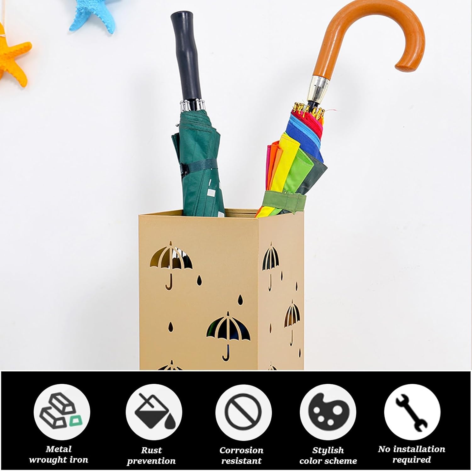 Large-Capacity Umbrella Storage Rack, Solid Wood Entryway Stand for Home and Business, Chinese Style Design