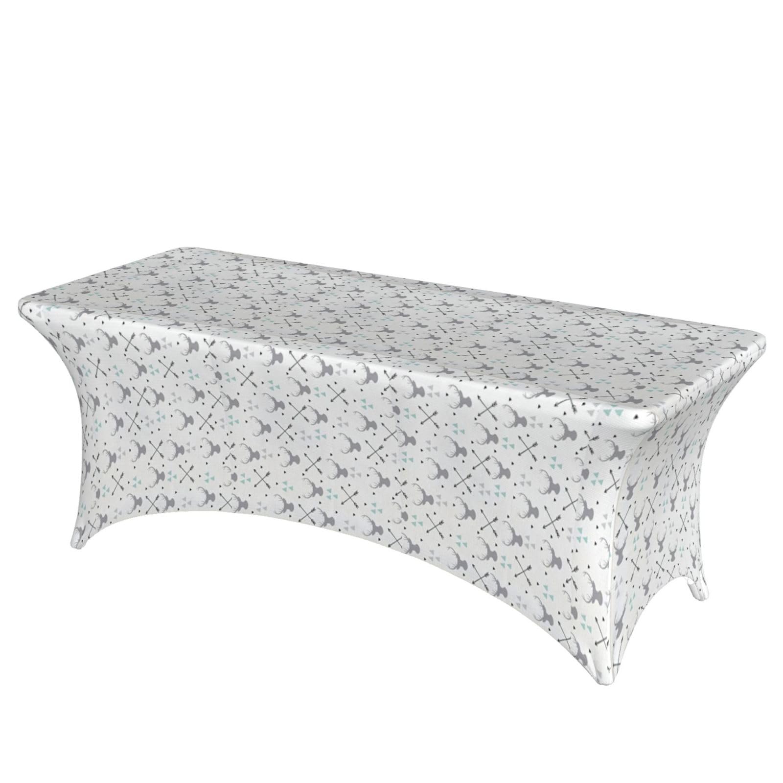 AYYQWE Hunting Arrows Triangles Deer. Print Elastic Rectangular Tablecloth For Banquet Outdoor Picnics Office Table Cover