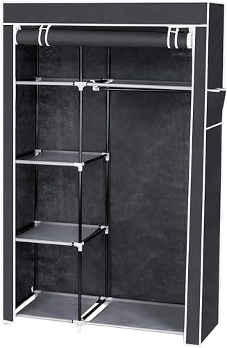 MengK Organizador portátil de almacenamiento de armario de 64 pulgadas con estantes color gris