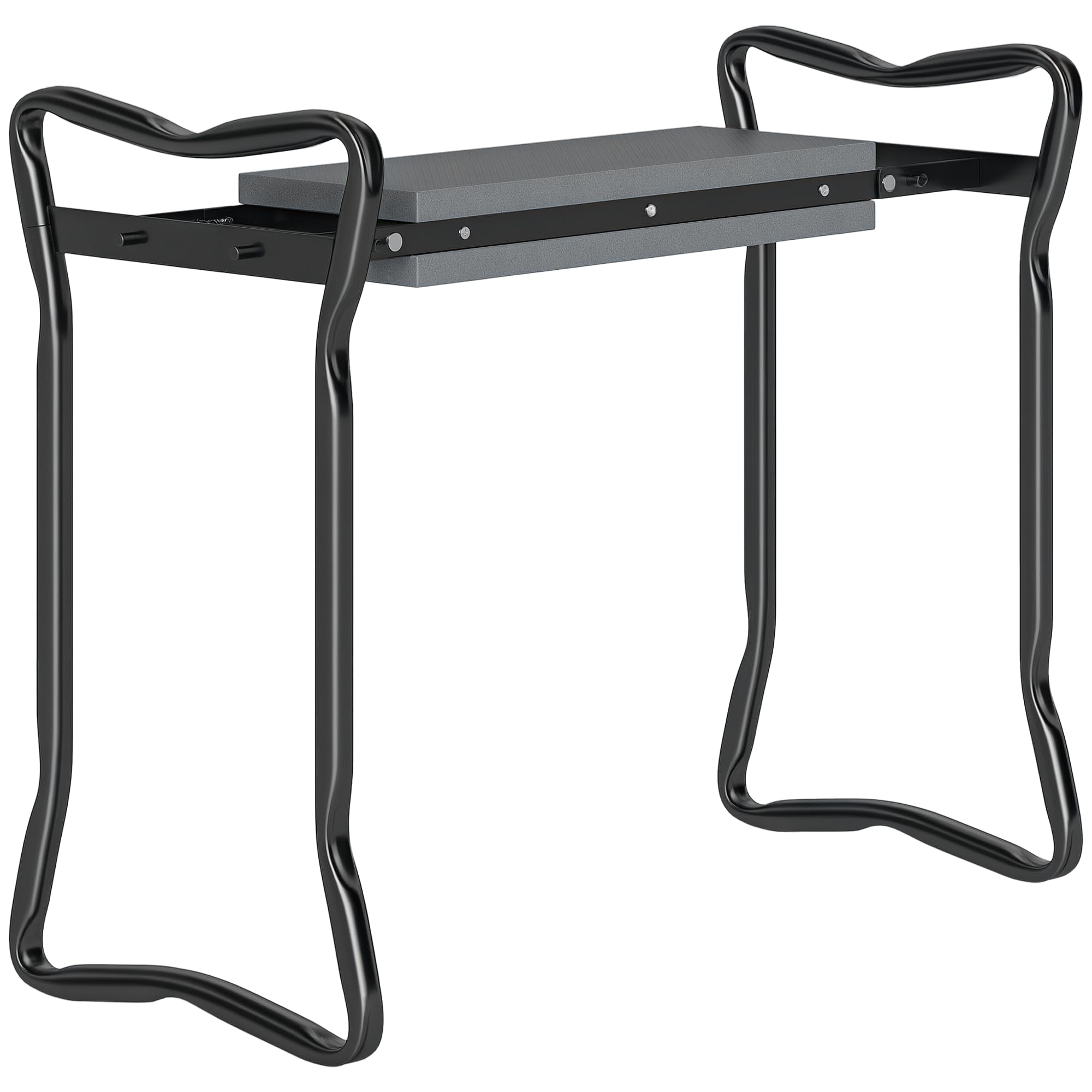 Outsunny 2 in 1 Garden Kneeler Seat, Kneeling Pad Support Bench, Foldable Knee Protector, Grey, 58 x 28 x 49 cm