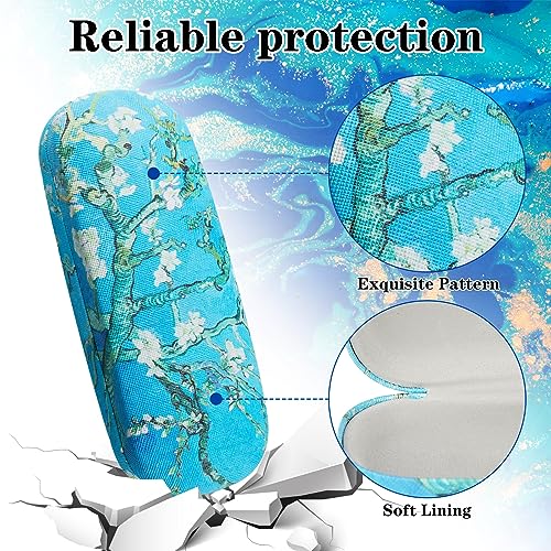Image of Hard Shell Eyeglasses Case, Eye Glass Cases Womens Hard Shell With Cleaning Cloth Portable Eyewear Case for Women Men