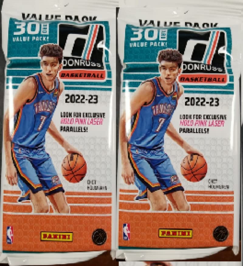 2022-23 Panini NBA Donruss Basketball Factory Sealed Value Pack Lot of TWO 30-Card PACKS. Look for Possible Autographs and Signature Series as well as Retail Exclusive Inserts.