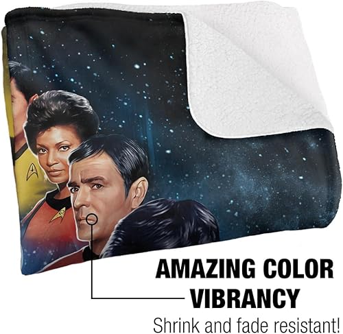 Miniatura 3 de Star Trek - Manta de 50 x 60 pulgadas, manta de sherpa de tacto sedoso de Among The Stars, manta supersuave