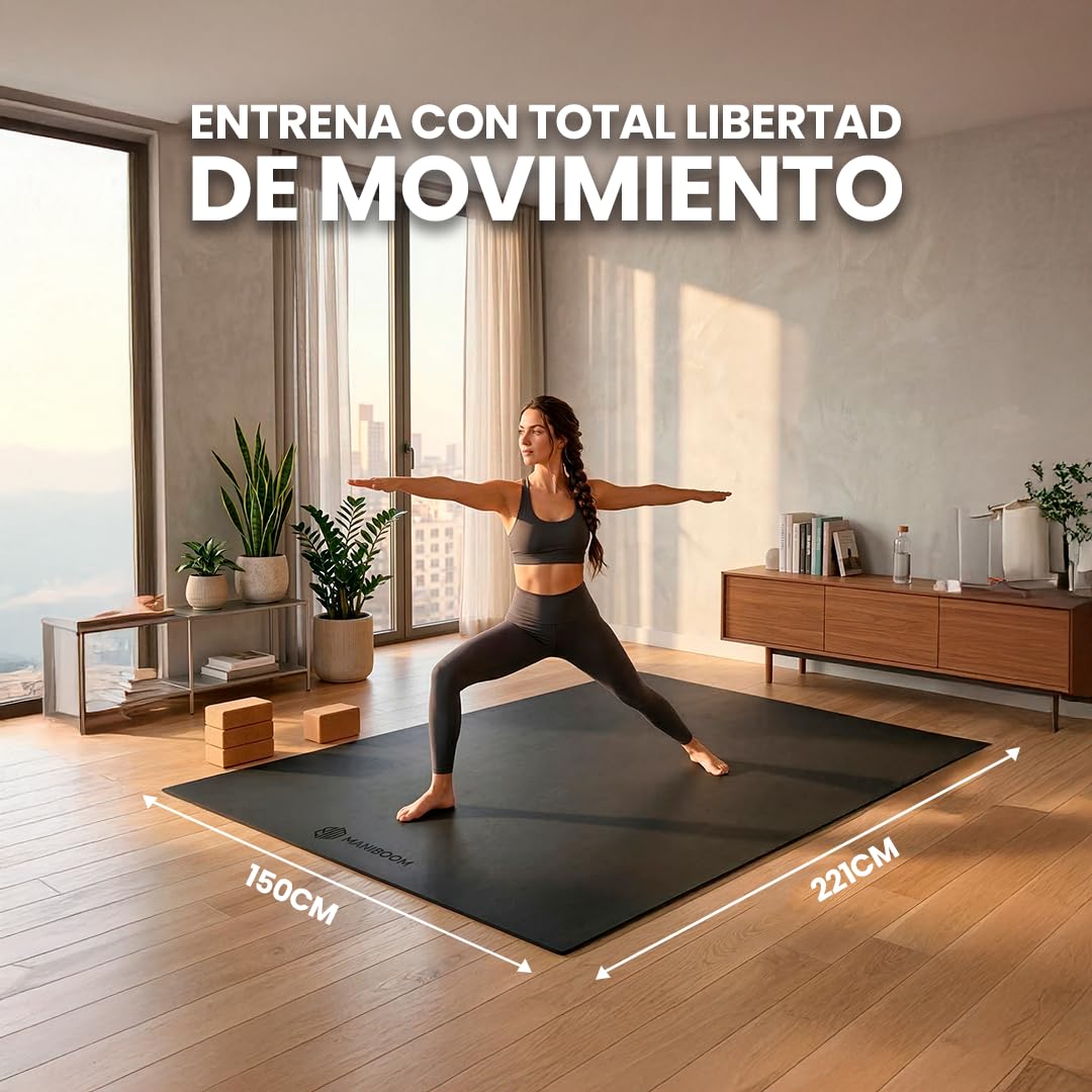 Esterilla Yoga Antideslizante XL 212 x 150 cm - Esterilla Fitness Gruesa de 8mm para Gimnasio en Casa - Yoga Mat Grande para Pilates - Colchoneta de Gimnasia de Alta Densidad