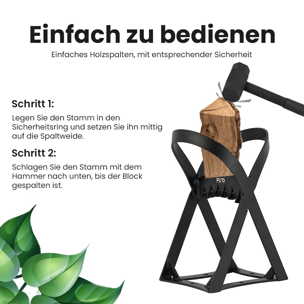Holzspalter Gusseisen, Anzündholz Spalter mit Spalthammer