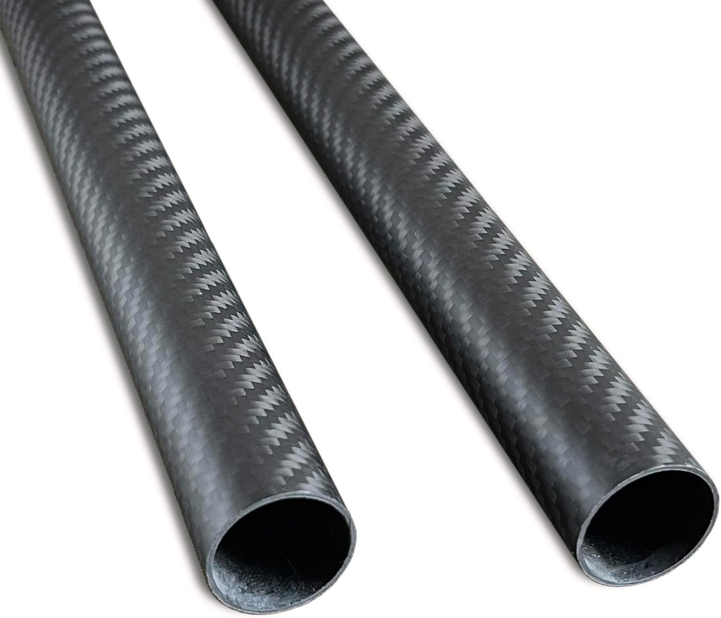 2pcs Carbon Fiber Tube 25mmx23mmx420mm 3K roll Wrapped Twill Matte Finish