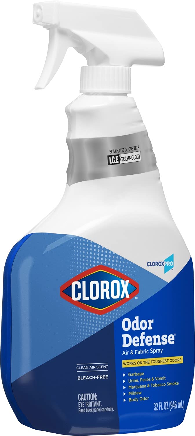 CloroxPro Odor Defense Air and Fabric Spray, Clorox Healthcare Cleaning and Industrial Cleaning Spray, Clean Air Scent, 32 Ounces - 31708