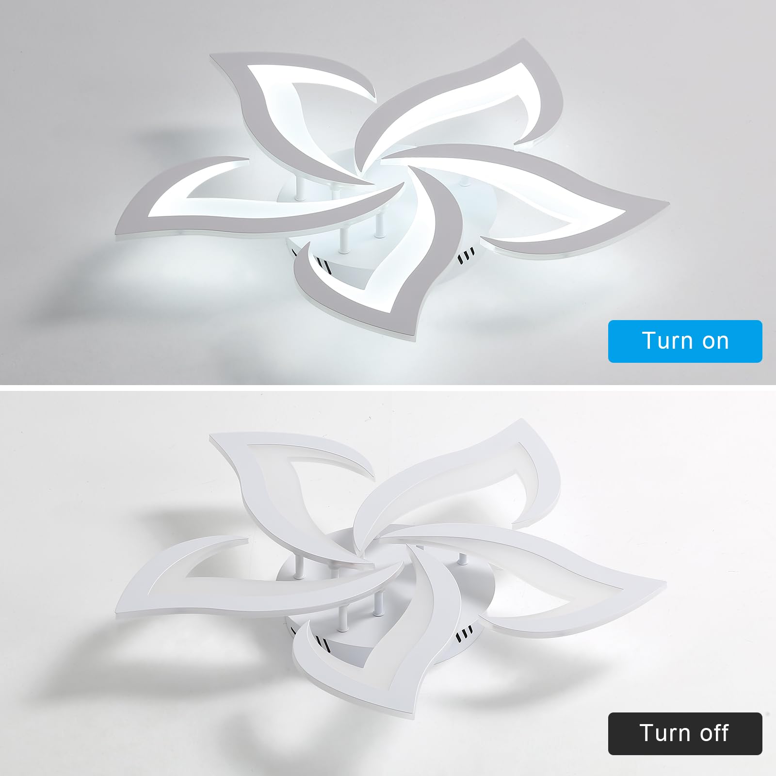 Comely Plafoniera LED Soffitto, 60W 6750LM Lampada da Soffitto Moderna, Plafoniera LED Design a Petalo Elegante per Soggiorno Camera da Letto Sala da Pranzo Bagno (Bianco Freddo 6500K, Diametro 60cm)