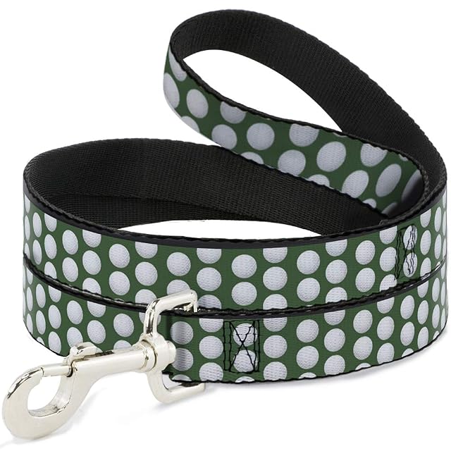 Correa para Perro, Pelotas de Golf, Color Verde y Blanco, 6 pies de Largo, 0.5 Pulgadas de Ancho