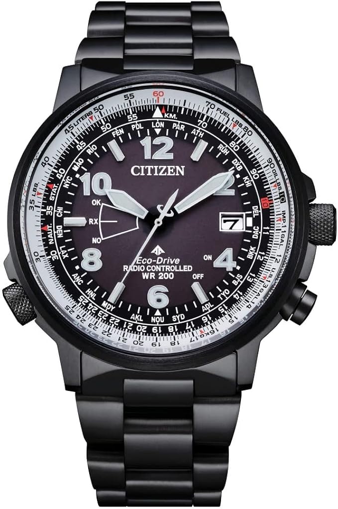 Citizen Pilot Men's Stainless Steel World Time Solar Radio-Controlled Watch  Eco-Drive Sapphire Glass CB0245-84E : Amazon.de: Watches