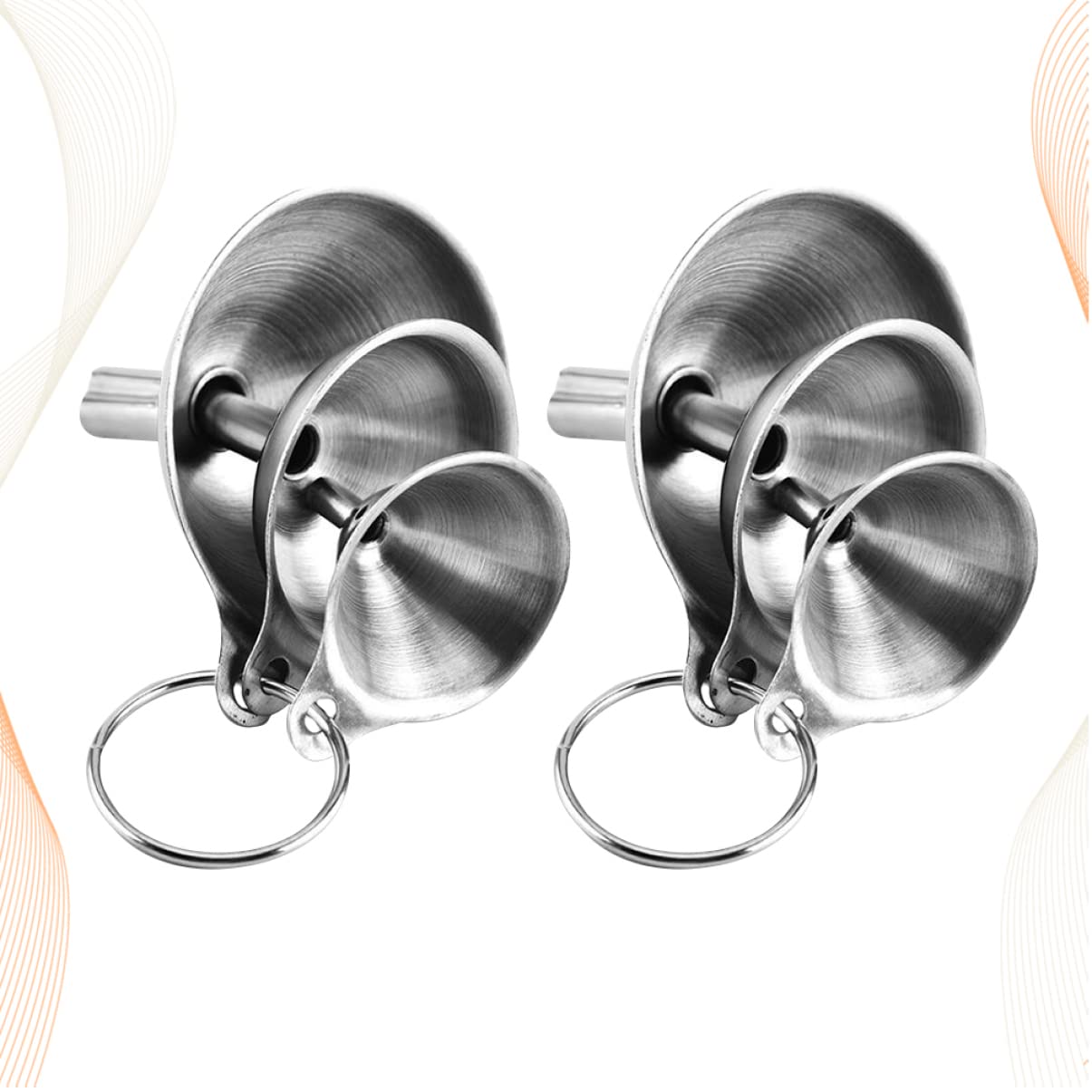 Ciieeo 4 Set Pz mini imbuto in metallo imbuti per cucina separatore di profumo imbuto da cucina per l'olio a bocca larga Acciaio inossidabile dell'olio