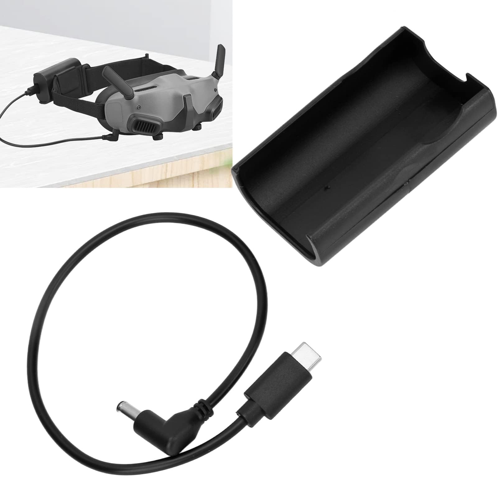 VGEBY Zasilacz Kabel Ładujący, Przenośny Zasilacz Kabel Ładujący z Zestawem Montażowym do Avata Goggles 2 Okulary