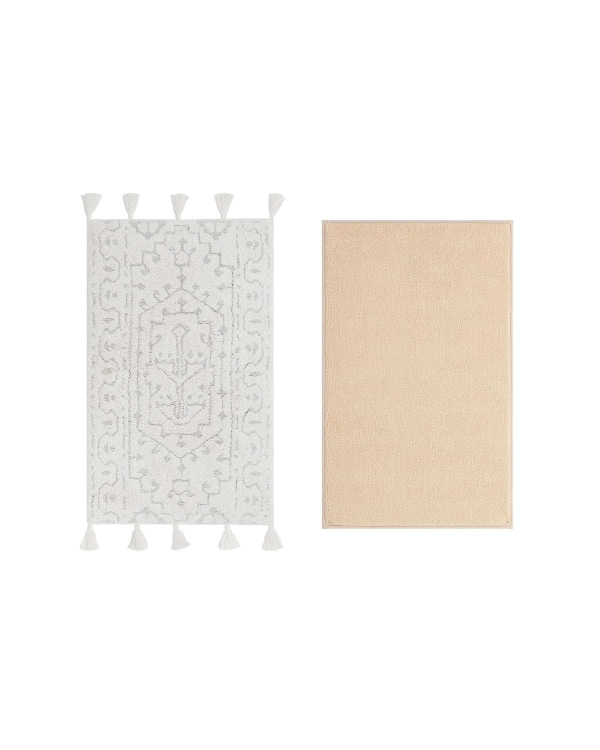 House of Noa The Arden Wisp 21x34 Bath Mat 19 5x32 5 Liner Set Plush Cotton Non Slip