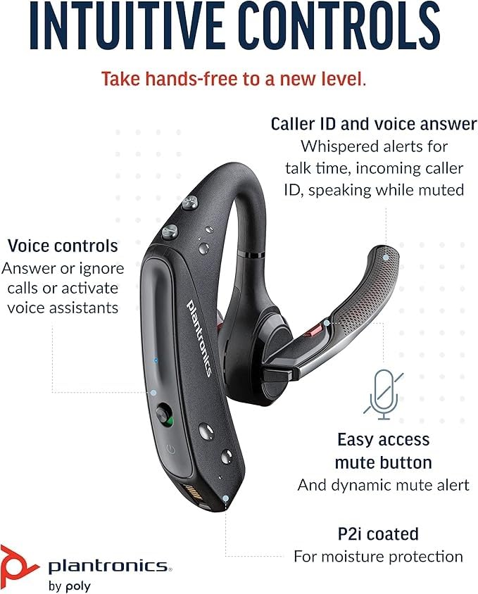 Auricular Bluetooth Poly Voyager 5200UC con microfono mono para llamadas nitidas en PC 4