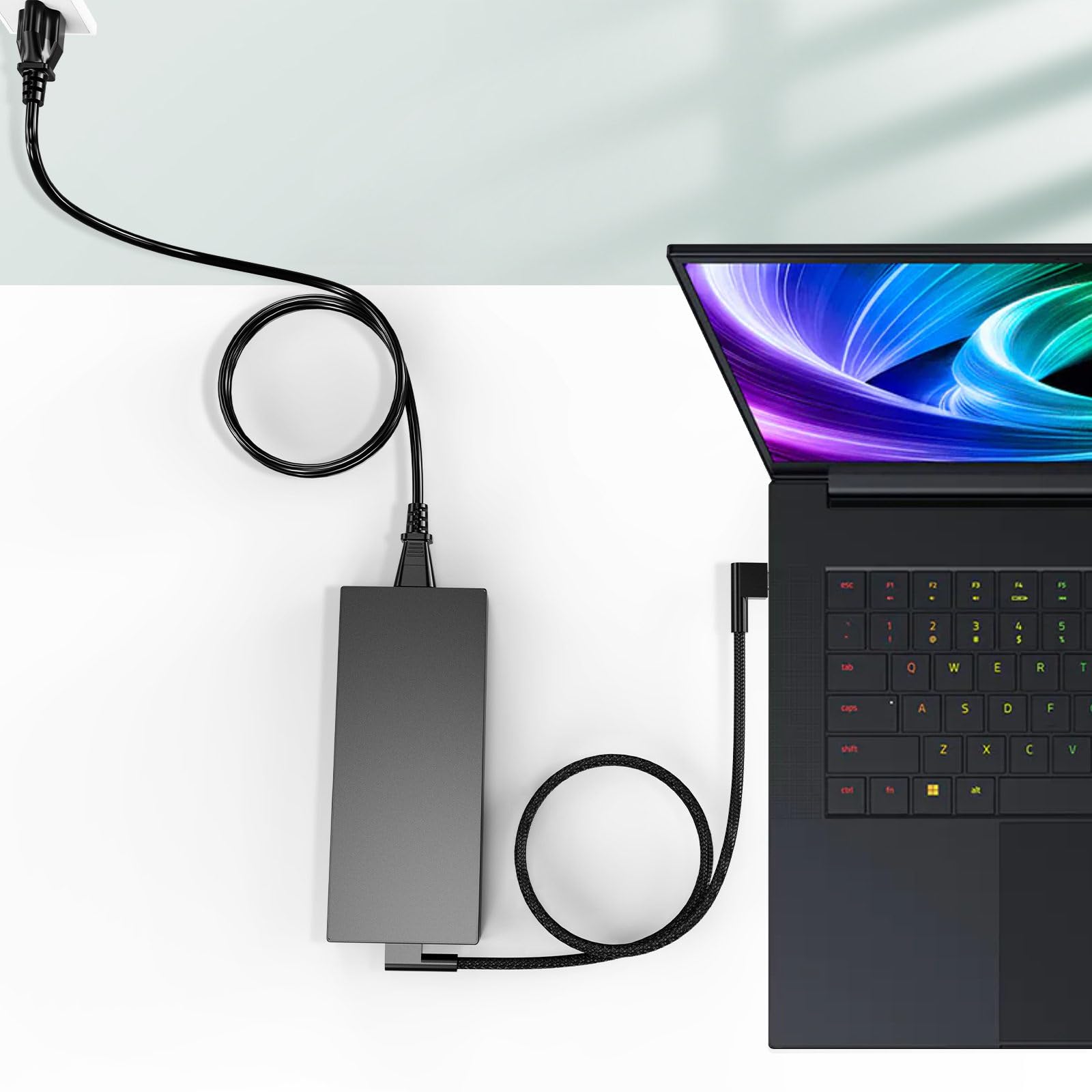 Fuente de alimentación 330W GAN para portátil Compatible con Razer Blade 16 17 18 RZ09-0483 RZ09-0484 RZ09-0510 RC30-0484 RC30-04840200 Adaptador de Corriente para Gaming