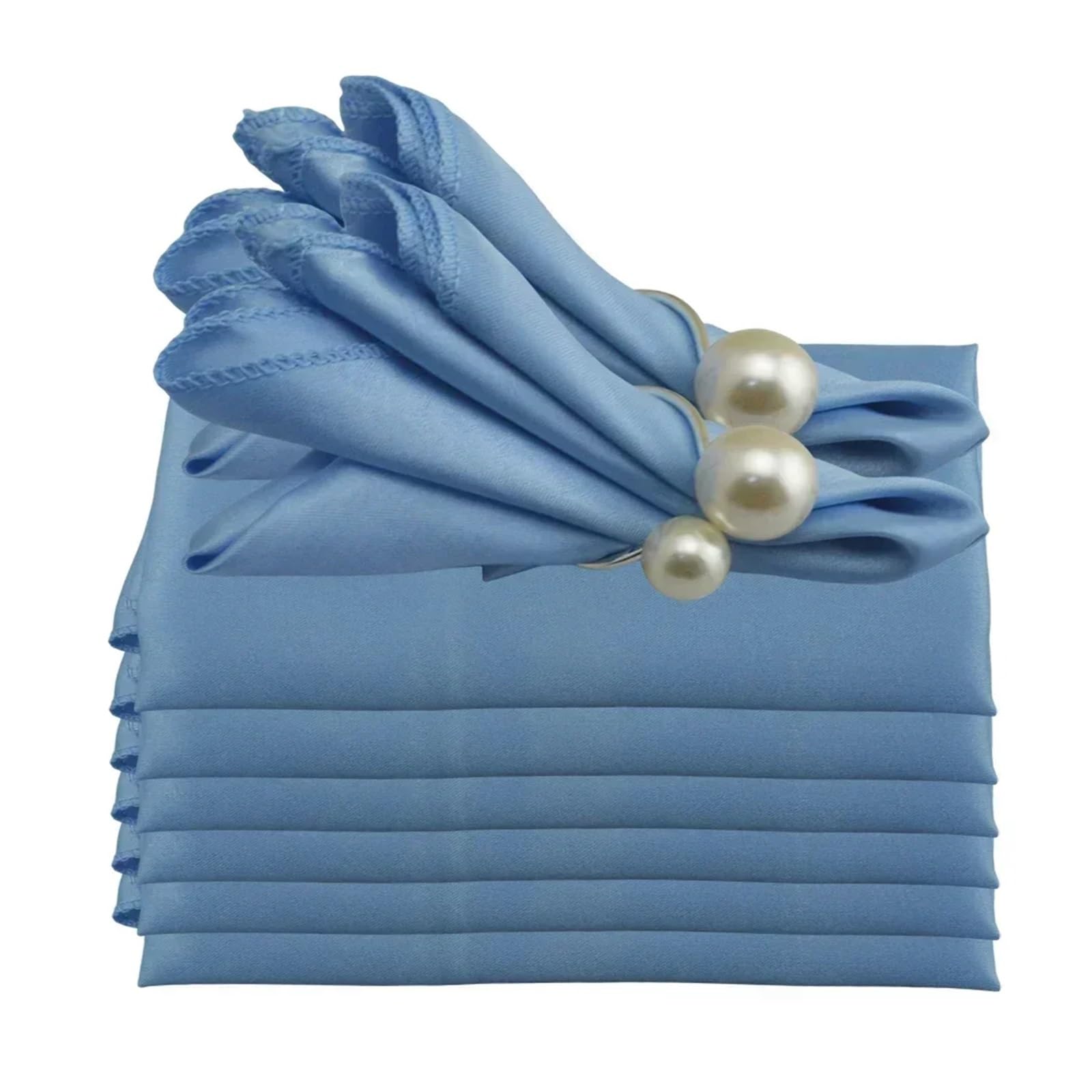 Servilletas de satén para la Mesa, Servilletas de satén Multicolor for Cena, paños Cocina for Boda, cumpleaños, café(Baby Blue)