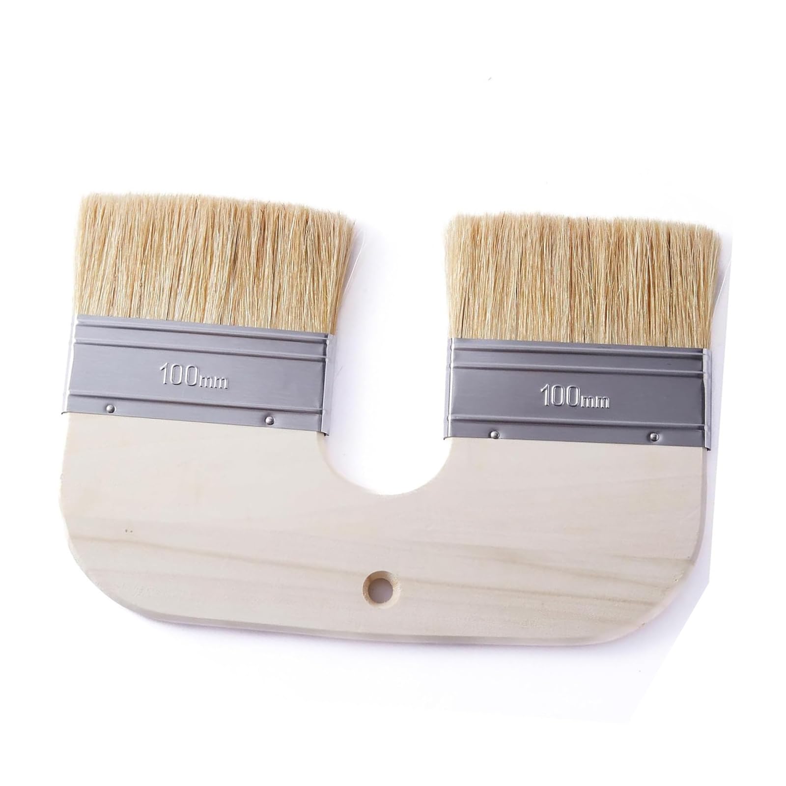 Buxuaaaa Natural Bristles Limewash Brush Stainless Steel Ferrule U Shape Handle for Painting on Large Wall Rough Brick Surfaces Fast Wall Cleaning Brush