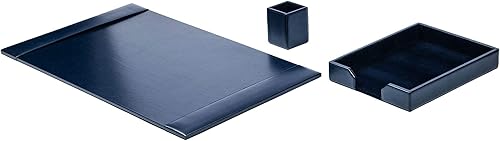 Miniatura 2 de DACASSO Juego de escritorio de cuero regenerado, tapete de escritorio de cuero de lujo y elementos esenciales para la organización del escritorio