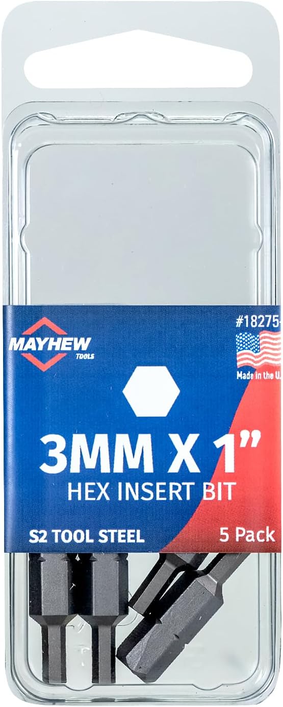 Mayhew Tools 18015 Metric Hex Insert Bit, 12-Piece Set