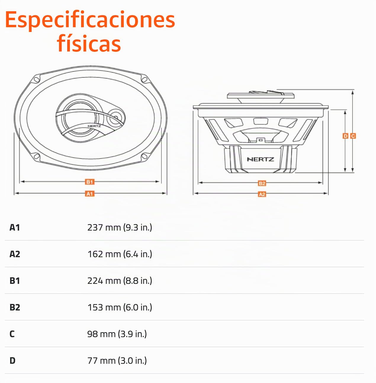 Hertz DCX 690.3 - Juego de Altavoces Coaxiales 3Way Serie Dieci de 6x9 180W + Rejillas | papel prensado hidrófugo, tweeter 60 mm, 90 W RMS, 4 Ohm, 93 dB, 45-21000 Hz, imán de ferrita, rejillas incluidas
