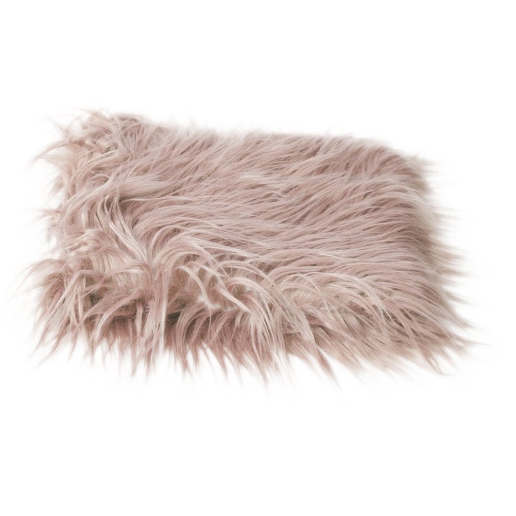 OULII Baby Photo Props Soft Fur Quilt Photographic Mat DIY Newborn Baby Photography Wrap-Baby Photo Props Favors (Khaki)